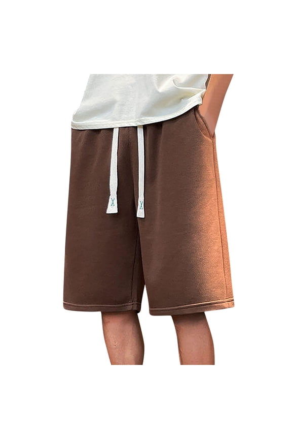 Oversized Mens Summer Shorts Elastic Waist Bottoms Drawstring Shorts Summer Casual Clothes with Pockets 3XL