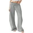 thumbnail image 1 of successthop Oversized Sweatpants for Women Casual Wide Leg Bottoms with Pockets Elastic Drawstring Pants Solid Trousers, 1 of 7