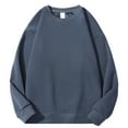 thumbnail image 1 of successthop Oversized Sweatshirts for Men Fleece Crewneck Long Sleeve Sweater Pullover Tops Loose Solid Clothes Blue, 1 of 2