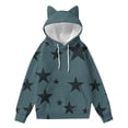 thumbnail image 1 of successthop Oversized Weighted Hoodie for Women Long Sleeve Hoodie Drawstring Tops Cute Ear Star Streetwear with Pockets, 1 of 5