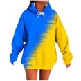 thumbnail image 1 of successthop Oversized Weighted Hoodie for Women Long Sleeve Hoodie Zip Up Top Gradient Streetwear with Pockets Yellow XL, 1 of 5