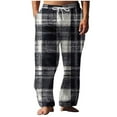 thumbnail image 1 of successthop Pajama Pant Men Vintage Printed Plus Size Wide Leg Pants with Pockets Elastic Trousers Drawstring Loungewear, 1 of 5