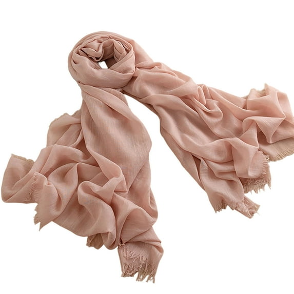 successthop Pink Scarf for Women Sun Protection Fall Shawl Solid Ladies Elegant Neck Scarf Sophisticated Soft Travel