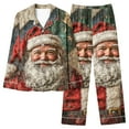 thumbnail image 1 of successthop Plus Size Christmas Pajamas for Women Santa Long Sleeve Lapel Button Nightwear and Pj Pant Xmas Sleepwear L, 1 of 6