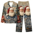 thumbnail image 1 of successthop Plus Size Christmas Pajamas for Women Santa Long Sleeve Lapel Button Nightwear and Pj Pant Xmas Sleepwear M, 1 of 6