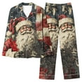 thumbnail image 1 of successthop Plus Size Christmas Pajamas for Women Santa Long Sleeve Lapel Button Nightwear and Pj Pant Xmas Sleepwear, 1 of 6