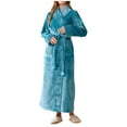 thumbnail image 1 of successthop Plus Size Flannel Robe Long for Unisex Fuzzy Loungewear Long Winter Fall Sleepwear Bathrobe with Pockets M, 1 of 6
