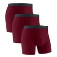 thumbnail image 1 of successthop Plus Size Silk Underwear Men 3 Pack Open Front Lightweight Breathable Solid Boxer Brief Multiple Pack Red, 1 of 5