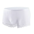 thumbnail image 1 of successthop Plus Size Silk Underwear Men Cool Low Rise Lace Comfortable Lightweight Solid Boxer Brief White 3XL, 1 of 6