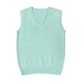 thumbnail image 1 of successthop Plus Size Sweater Vests for Women Knit Sleeveless Top V Neck Trendy Pullover Knitwear Solid Clothes Green, 1 of 3