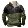 thumbnail image 1 of successthop Plus Size Sweatshirt with Pockets Men Quarter Zip Long Sleeve Sweaters Pullover Tops Color Block Streetwear, 1 of 3