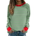thumbnail image 1 of successthop Plus Size Sweatshirts for Women Oversized Crewneck Long Sleeve Sweater Pullover Tops Stripe Sweatshirts 3XL, 1 of 5