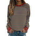 thumbnail image 1 of successthop Plus Size Sweatshirts for Women Oversized Crewneck Long Sleeve Sweater Pullover Tops Stripe Sweatshirts 5XL, 1 of 5