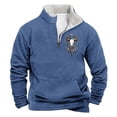 thumbnail image 1 of successthop Plus Size Sweatshirts with Pockets Men Quarter Zip Long Sleeve Sweaters Pullover Top Vintage Streetwear Blue, 1 of 3