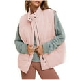 thumbnail image 1 of successthop Puffer Vest Women Quilted Solid Warm Coat Zip Up Winter Sleeveless Outerwear with Pockets Fuzzy Clothes, 1 of 6