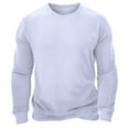 thumbnail image 1 of successthop Pullover Sweatshirt Men Fleece Crewneck Long Sleeve Tops No Hood Stylish Sweater Solid Casual Clothes White, 1 of 7