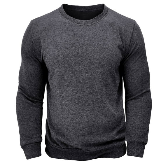 successthop Pullover Sweatshirt Men Fleece Crewneck Long Sleeve Tops No Hood Stylish Sweater Solid Casual Clothes