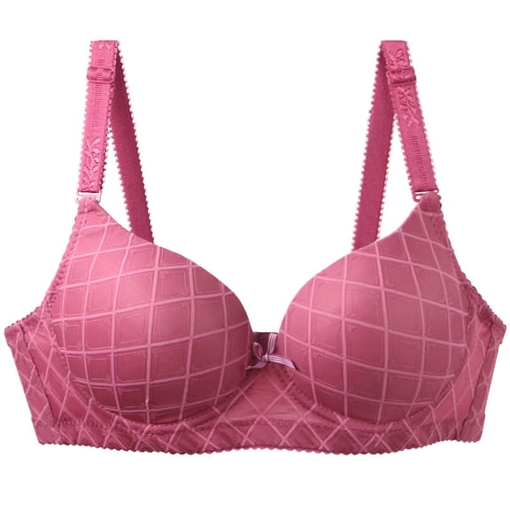 successthop Push Up Bralette for Women Plunge Jacquard Plus Size Comfortable Everyday Adjustable Straps Soft Bras