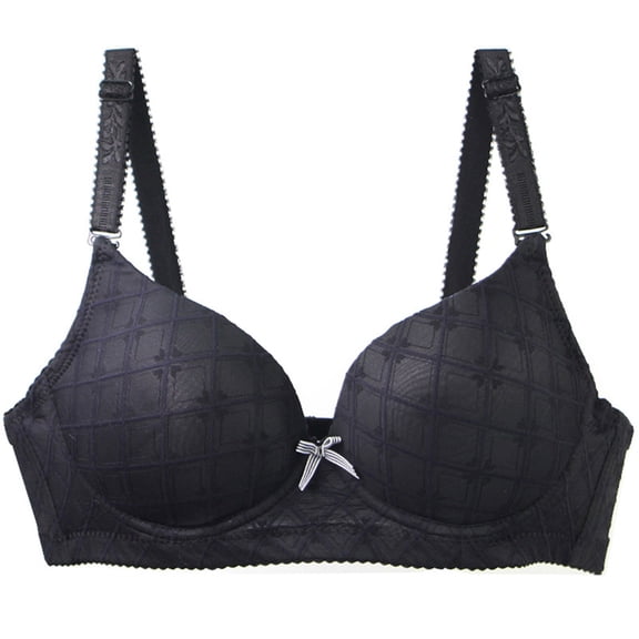 successthop Push Up Bralette for Women Plunge Jacquard Plus Size Comfortable Everyday Adjustable Straps Soft Bras