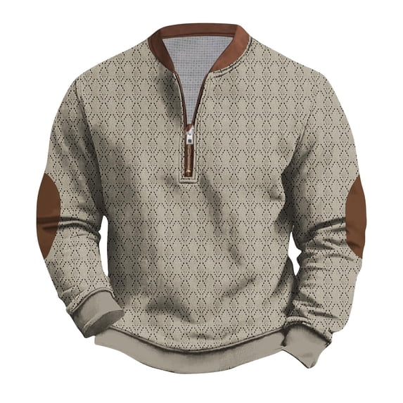 successthop Quarter Zip Sweater Men Long Sleeve Crewneck Tops Pullover Knitwear Solid Big and Tall Fall Casual Clothes