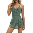 thumbnail image 1 of successthop Ruffle Bikini Women Strecthy Modest Swimsuit Spaghetti Straps Padded Twist Front Bathing Suit Swimwear Green, 1 of 9