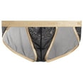 thumbnail image 1 of successthop Seamless Briefs Men Plus Size Cool Low Rise Mesh Stylish Lightweight Breathable Colorful Black M, 1 of 4