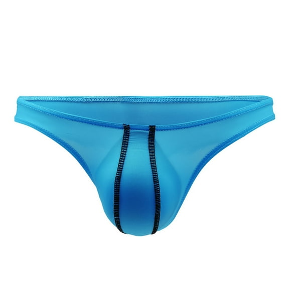 successthop Silk Underwear for Men Plus Size Cool Low Waist Comfortable Sport Lightweight Solid Briefs Blue XL