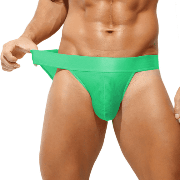 successthop Silk Underwear for Men Plus Size Cool Support Pouch Low Waist Comfortable Sport Solid Briefs Green XL