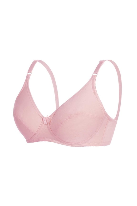 Sleep Bras for Women Plus Size Front Closure Wireless Bra Solid No Show T Shirt Ladies Everyday Wear Pink 42