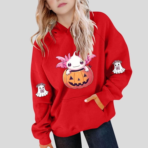 successthop Spooky Season Hoodies Graphic Ghost Toddler Girls Boys Long Sleeve Winter Fall Sport Pullover Sizes 5-15
