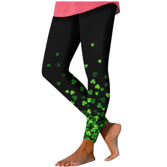 successthop St Patrick Day Pant for Gifts Ireland Festival Green Leggings Plus Size Bottoms Comfortable Workout Trousers XL
