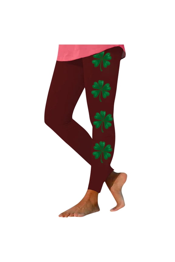 St Patrick Day Workout Pant Ireland Festival Green Butt Lifting Leggings Plus Size Bottoms Workout Trousers XL