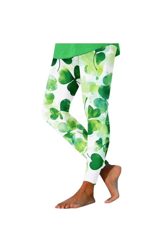 St Patrick Day Yoga Pants Ireland Festival Green Butt Lifting Leggings Strecth Bottoms Workout Trousers XL