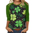 thumbnail image 1 of successthop St Patricks Day Clothes for Women Green Oversized Crewneck Shirt Long Sleeve Outfits Plus Size Blouse 2XL, 1 of 7
