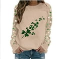 thumbnail image 1 of successthop St.Patricks Day Sweatshirt Womens Oversized Slash Shoulder Crewneck Tops Long Sleeve Pullover Streetwear, 1 of 5