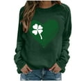 thumbnail image 1 of successthop St.Patricks Day Sweatshirt&nbsp;Womens Wine Casual Crewneck Pullover Top Streetwear Long Sleeve Vacation Clothes, 1 of 7
