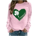 thumbnail image 1 of successthop St.Patricks Day Sweatshirt&nbsp;Womens Wine Casual Crewneck Pullover Top Streetwear Long Sleeve Vacation Clothes, 1 of 7