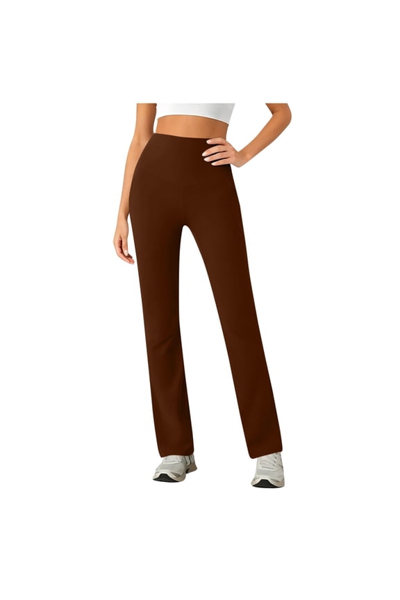 Straight Leg Yoga Pants with Pockets Women Casual Gym with Pockets Elastic Trousers Solid Trendy Bottoms L
