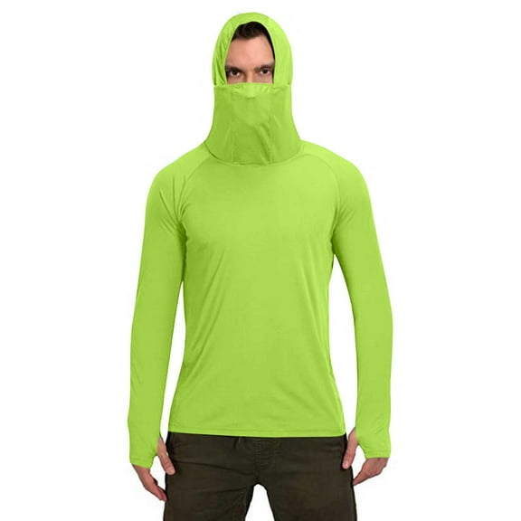 successthop Sun Protection Clothing for Adults Unisex with Face Cover Hooded Long Sleeve Solid Jacket for Outdoor Driving Traveling Hiking Fishing Yellow M