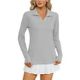 thumbnail image 1 of successthop Sun Protection Clothing to Swim Women Zip Up with Pockets Long Sleeve with Thumb Holes Solid Jacket for Outdoor Driving Traveling Hiking Fishing Gray XL, 1 of 7