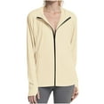 thumbnail image 1 of successthop Sun Protection Clothing Women Hooded Long Sleeve with Thumb Holes Solid Jacket for Outdoor Driving Traveling Hiking Fishing Beige S, 1 of 8