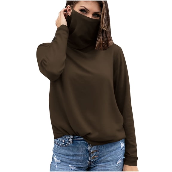 successthop Sun Protection Clothing Women with Face Cover Long Sleeve Solid Jacket for Outdoor Driving Traveling Hiking Fishing Brown L