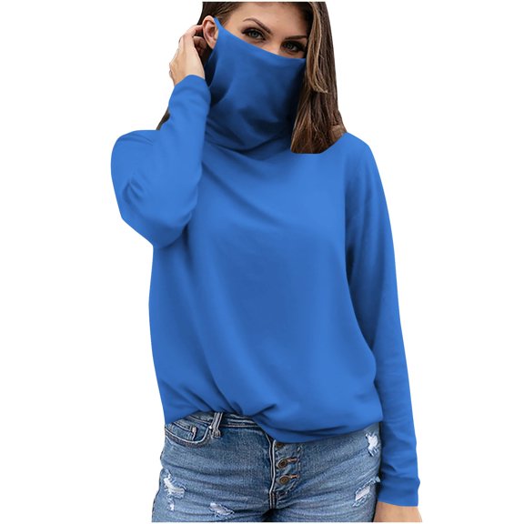 successthop Sun Protection Clothing for Adults Women with Face Cover Long Sleeve Solid Jacket for Outdoor Driving Traveling Hiking Fishing Blue 2XL