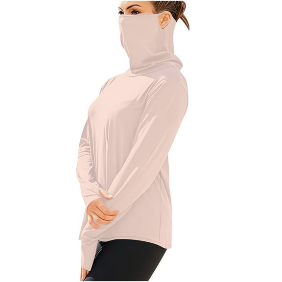 successthop Sun Protection Clothing to Swim Unisex with Face Cover Long Sleeve Solid Jacket for Outdoor Driving Traveling Hiking Fishing Gold L