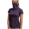 thumbnail image 1 of successthop Sun Protection Clothing to Swim Women with Face Cover Short Sleeve Solid Jacket for Outdoor Driving Traveling Hiking Fishing Purple 2XL, 1 of 7
