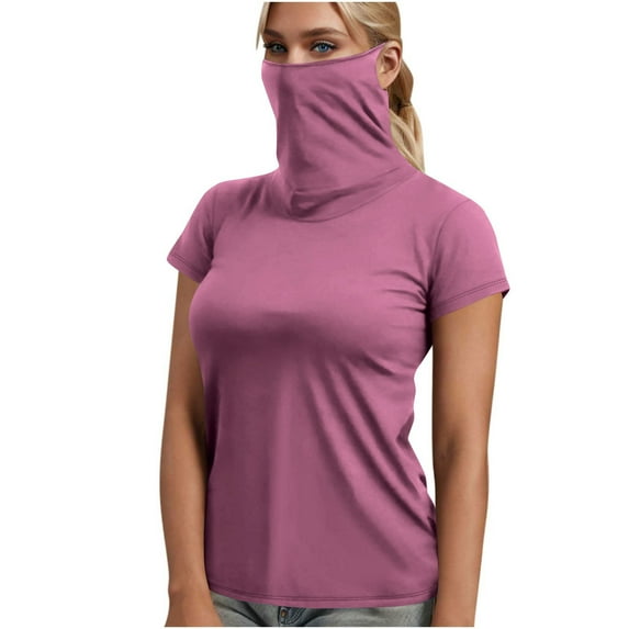 successthop Sun Sleeves for Women UV Protection with Face Cover Short Sleeve Solid Jacket for Outdoor Driving Traveling Hiking Fishing Purple XL
