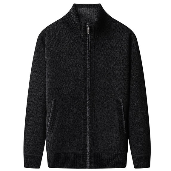 successthop Sweater Coats with Pockets Fleece Long Sleeve Tops Zip Up Knitwear Solid Big and Tall Winter Casual Outwear