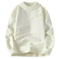 thumbnail image 1 of successthop Sweaters for Men Long Sleeve Clothes Chunky Crewneck Fall Winter Pullover Distressed Solid Knit Tops, 1 of 3