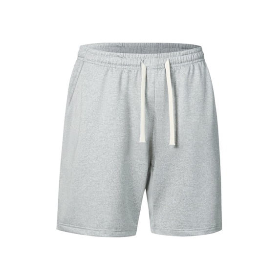 successthop Sweatpant Shorts for Men Knee Length Sweatpant Shorts Drawstring Bottoms Oversized Breathable Clothes Gray S