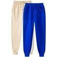 thumbnail image 1 of successthop Sweatpants for Women 2 Pack Fleece Pants Solid ELastic Waist Joggers Drawstring Outdoor Loungewear Blue, 1 of 2